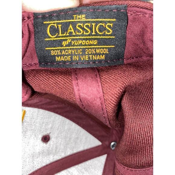 Wool Blend Snapback Cap PR1DE Embroidered Maroon One Size by Yupoong - Picture 5 of 5